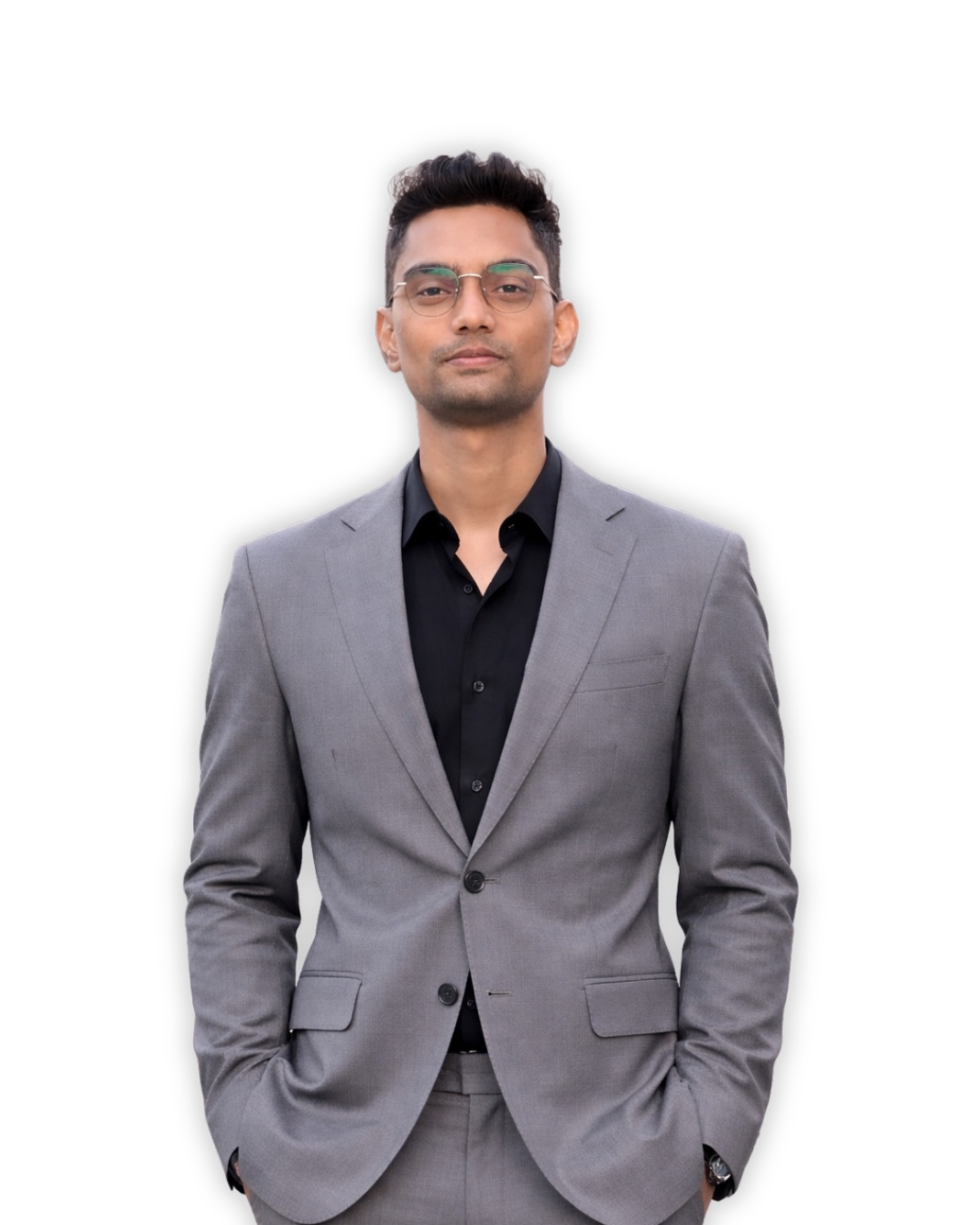 Portrait of Dr Shubhankar Whaval in a grey suit